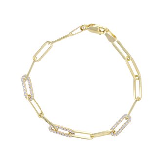 Paperclip Bracelet with Diamonds