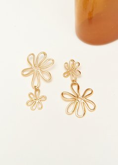 FLORA DROP EARRINGS GOLD
