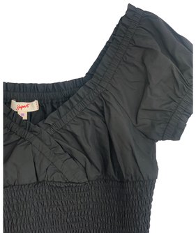 The Virginia Black Smocked Dress