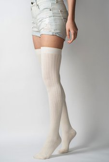 Ribbed Thigh High Socks