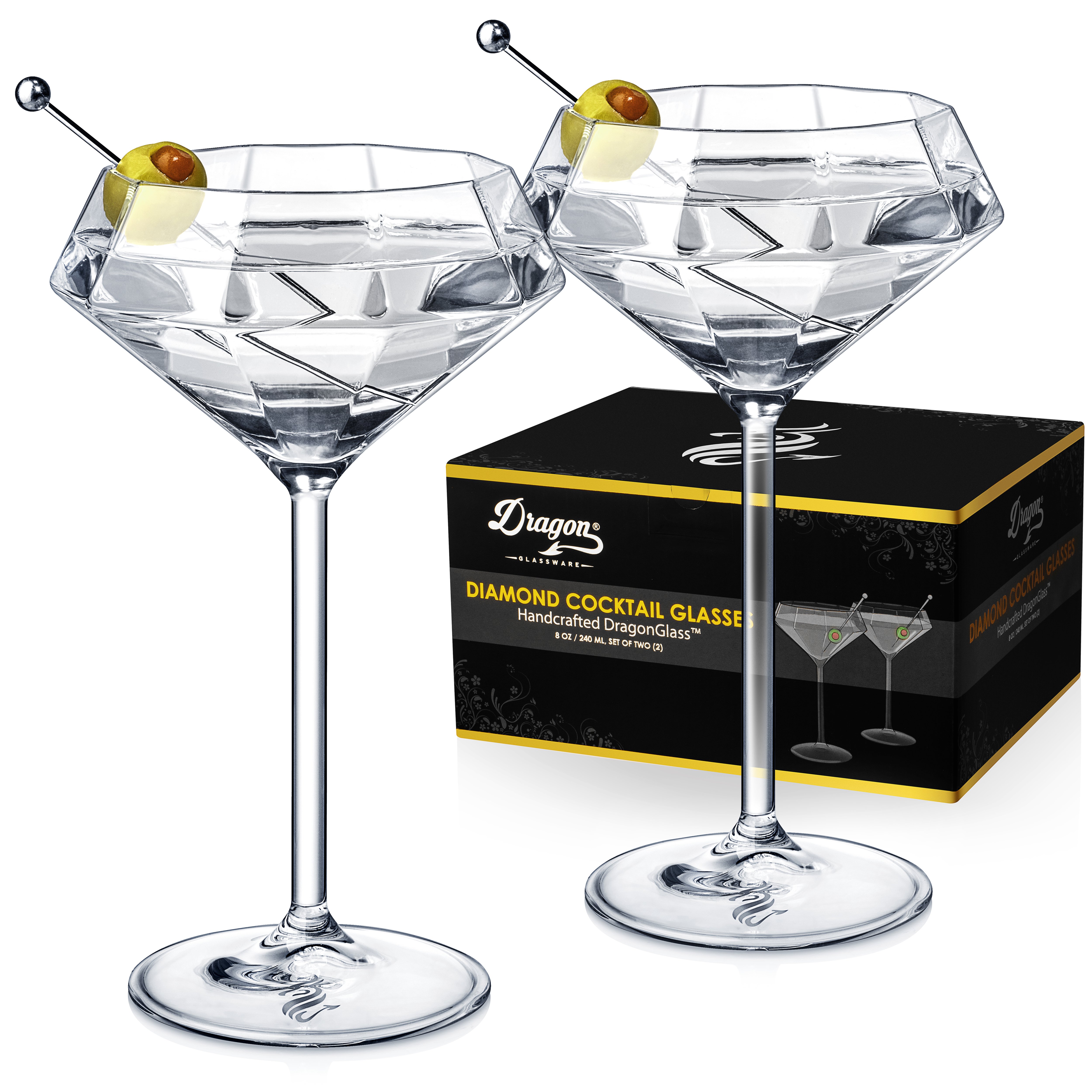 Diamond Martini Glasses Press Coverage Ready Product Press Hook