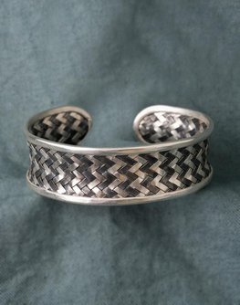 Hill Tribe Two Tone Weave Bangle
