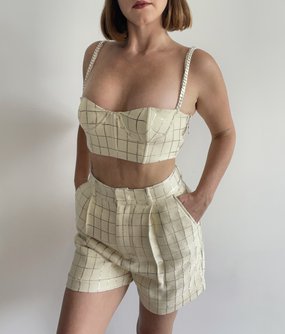 Chain Strap Bustier Crop Top