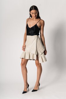 Pleated Asymmetric Skirt