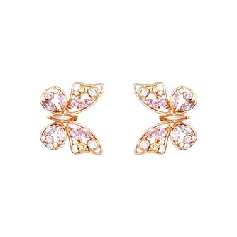 CRYSTAL BUTTERFLY EARRINGS BLUSH