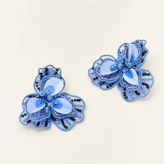 POPPY STUD EARRINGS BLUE