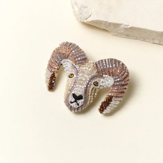 RAM BROOCH IVORY