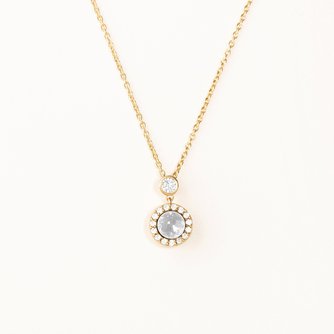 Halo Yellow Gold Necklace