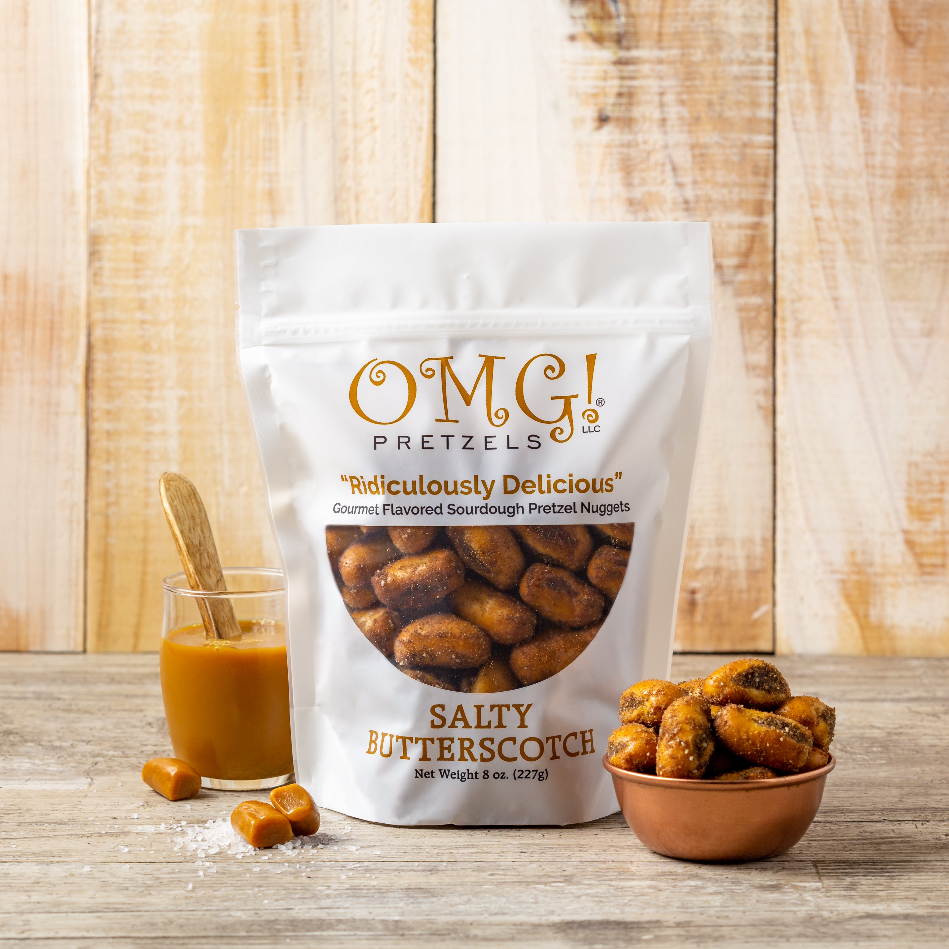 Salty Butterscotch OMG! Pretzels Press Coverage Ready Product Press Hook