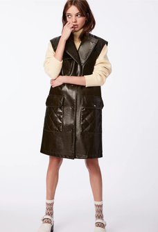 Vegan Leather Vest Coat