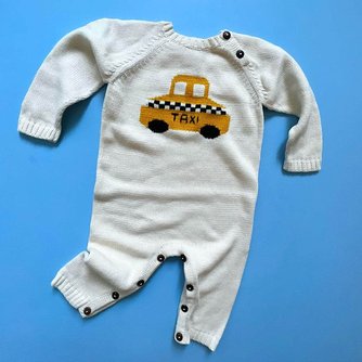 Knit Baby Romper - Taxi