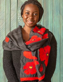 Poppy Scarf Black Crimson